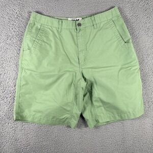 Mountain Khakis Shorts Mens 34 Green Poplin Relaxed Fit Chino Casual 10 Inseam